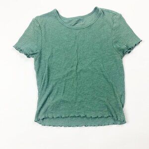 American Eagle Outfitters Womens T Shirt Green Short Sleeve Round Neck Size XS